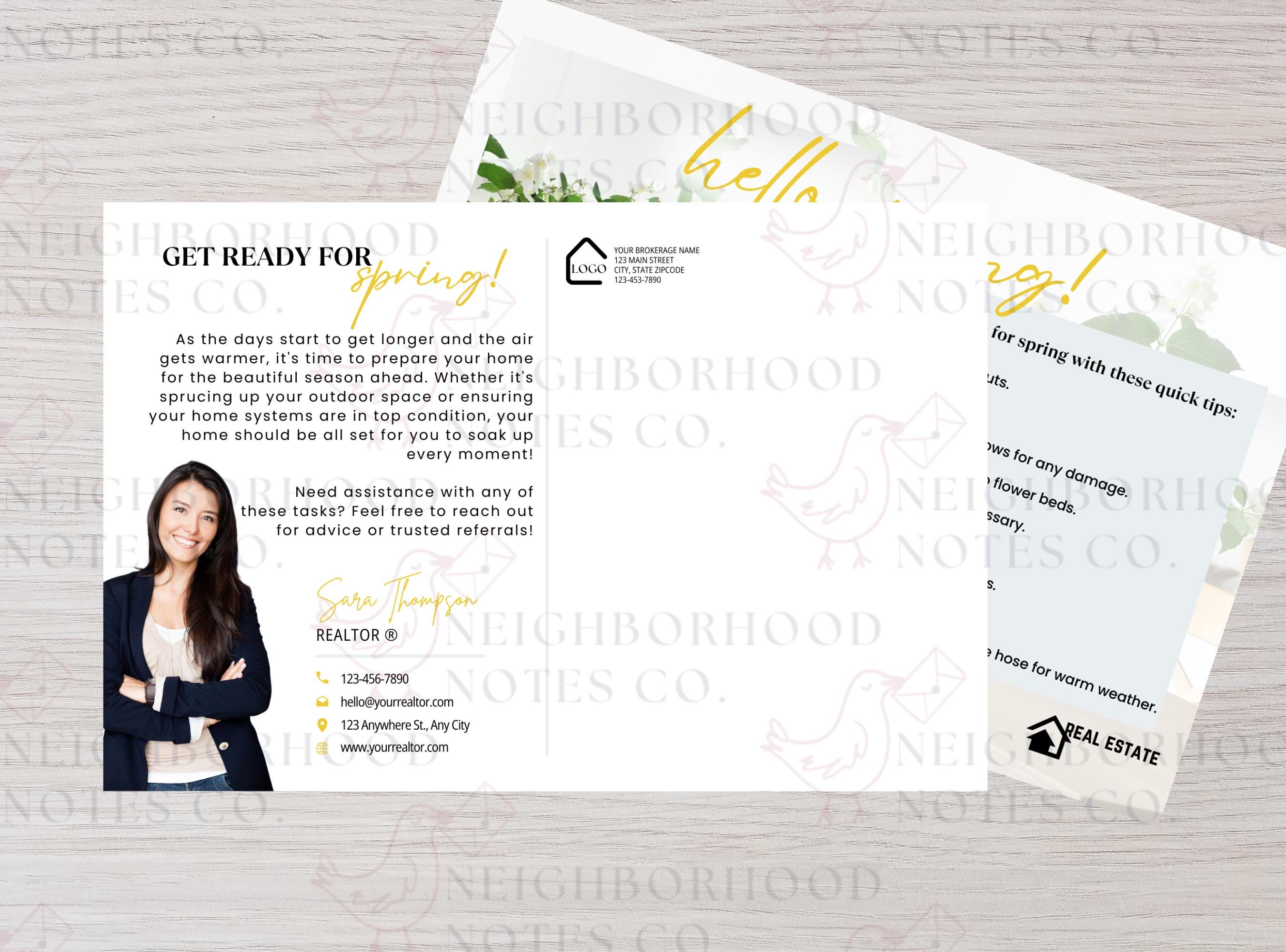 Spring Home Maintenance Postcard: Real Estate Marketing Template ...