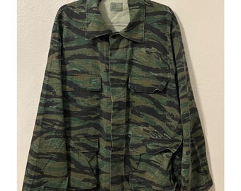 Vintage Buck-Spin Tiger Stripe Camouflage Hunting Combat Trousers Jacket Set