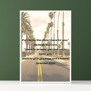 For I Know the Plans I Have for You Poster, Jeremiah 29:11, Christian Poster, Christian Wall Art, Housewarming Gift, Bedroom Decor, Print