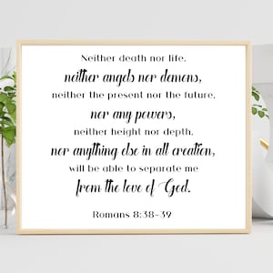 Romans 8:38-39 Poster, Nothing Can Separate Us from the Love of God, Digital Print, Christian Wall Decor, Housewarming Gift, Minimalist