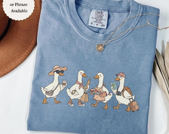 Custom Grandma Goose Comfort Colors Shirt, Personalized Name T-shirt, Funny Granny Gift