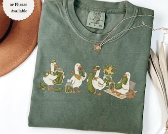 Pickle Lover Silly Goose Shirt, Funny Pickle Jar Goose Meme Tee, Custom Name Comfort Colors, Pickle Princess Gift, Cucumber Lover Shirt