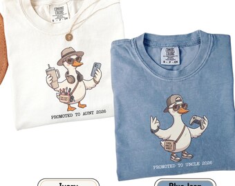Funny Aunt Goose Shirt, Promoted to Uncle 2026 Tee, Comfort Color Matching Aunt Uncle Shirts, Pregnancy Announcement Gift, Funny Goose