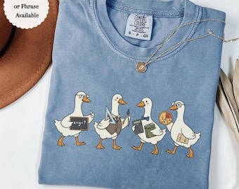 Silly Goose Math Teacher Shirt, Funny Math Class Comfort Colors Tee, High School Math Tutor Gift, Custom Name Shirt, Mathematician