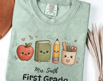 Personalized Teacher Team Shirt, Custom Grade Level Tee, Comfort Colors 1717 Back to School Gift