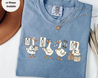 Silly Goose Optometrist Shirt, Funny Eye Doctor Tee, Custom Name Comfort Colors, Optometry Graduation Gift, Ophthalmologist Gift