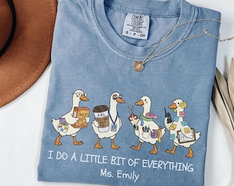Personalized Paraprofessional Goose Shirt, Funny Teacher Aide Tee, Para Professional Gift, SPED Team Comfort Colors Shirt