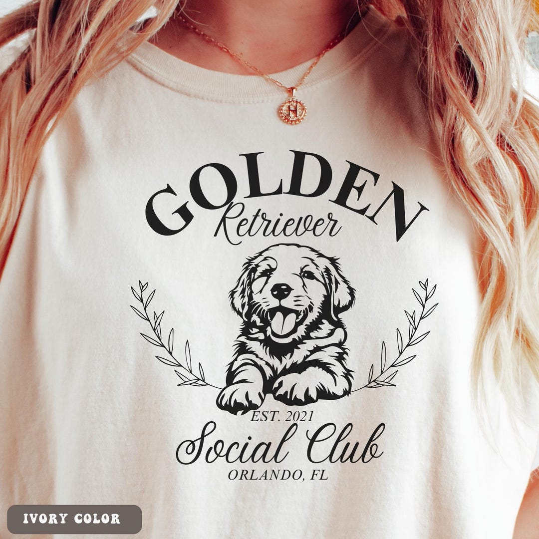 Custom Golden Retriever Social Club T-shirt, Dog Lover Gift - Etsy