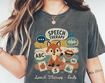 Personalized Speech Therapy Shirt, Comfort Colors SLP Tee, Speech Therapist Gift, Speech Pathologist Shirt, Custom Name SLP Graduation Gift