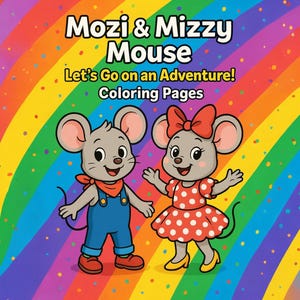 Mozi & Mizzy Mouse Storytelling Coloring Pages Bundle - 31 Fun Sheets for Kids - PDF Instant Digital Download - Printable Art