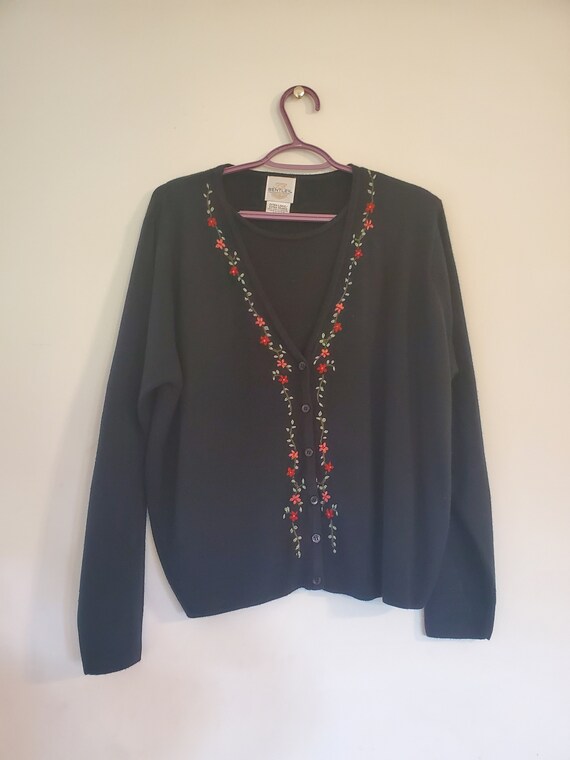 Vintage 2000s grey & black cardigan top