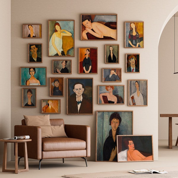 Set of 85+ Amedeo Modigliani Prints XX Century Expressionism Fauvism Masterpieces Instant Download Printable Artwork High Quality Wall Art