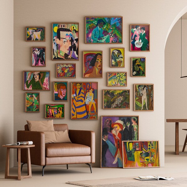 Set of 220+ Ernst Ludwig Kirchner XX Century Expressionism Modern Art Masterpiece Instant Download Printable Artwork High Quality Wall Art