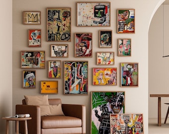 Pacchetto di oltre 150 stampe di Jean-Michel Basquiat Capolavori dell'arte contemporanea del XX secolo Download istantaneo Opera d'arte stampabile Arte da parete di alta qualità