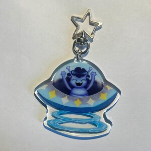 Alien UFO Takeoff Chibi Keychain