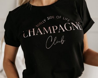 CAMISETA Estampada Gráfica Champagne Club-Negro