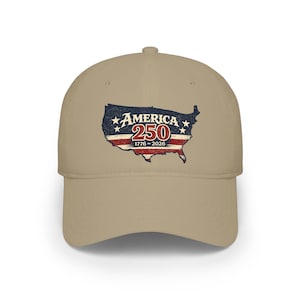 America 250 map 1776-2026 Baseball Cap | USA flag vintage patriotic design