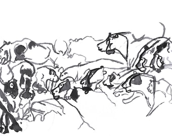 Chauvet Cave: Lions - Original Drawing