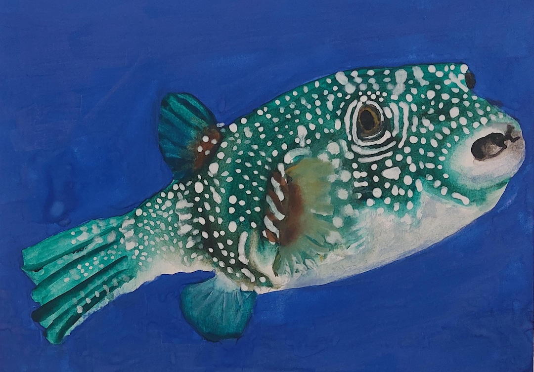pufferfish-ii-original-fish-painting-watercolor-on-paper-by-walter