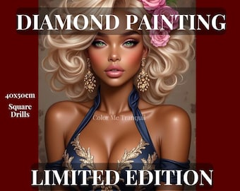 Color Me Tranquil Diamond Painting Kit – Square Drills, Fantasy Portrait (40x50cm)