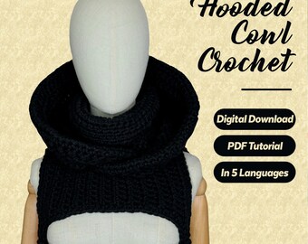 Stylish Hooded Cowl | Multilingual PDF Crochet Pattern | Available in 5 Languages