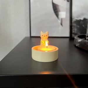 Leuk Katje Kaarshouder Theelichtje Warming Poten Cartoon Kaarshouder Grappige Creatieve Heerlijk Geurende Ambachtelijke Woondecoratie