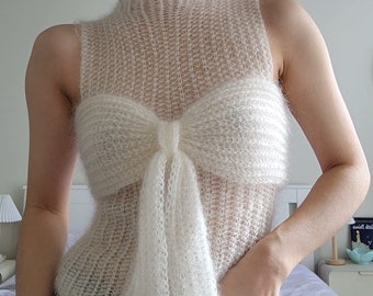 Bow Mockneck Tank Crochet Written Pattern