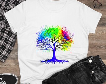 Baum des Lebens T-Shirt | Weißes T-Shirt | Schwarzes T-Shirt | Buntes T-Shirt | Polo für Mädchen | Stangenbaum des Lebens