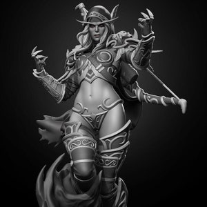 Sylvanas Windrunner, STL file for 3D printing, Sylvanas Windrunner figurine, Video Game Character, for 3D printing