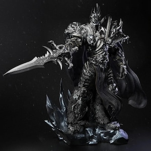 Arthas Lich King, STL file for 3D printing, Arthas Lich King figurine, game character, for 3D printing