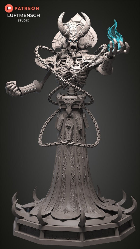 Kel'thuzad Figure, World of Warcraft, SLA 3D Printing, WOW Statue