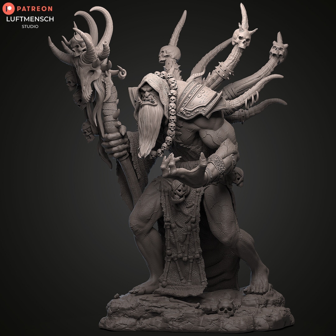 Gul'dan Figurine, World of Warcraft, 3D Printing SLA, Paintable WOW ...