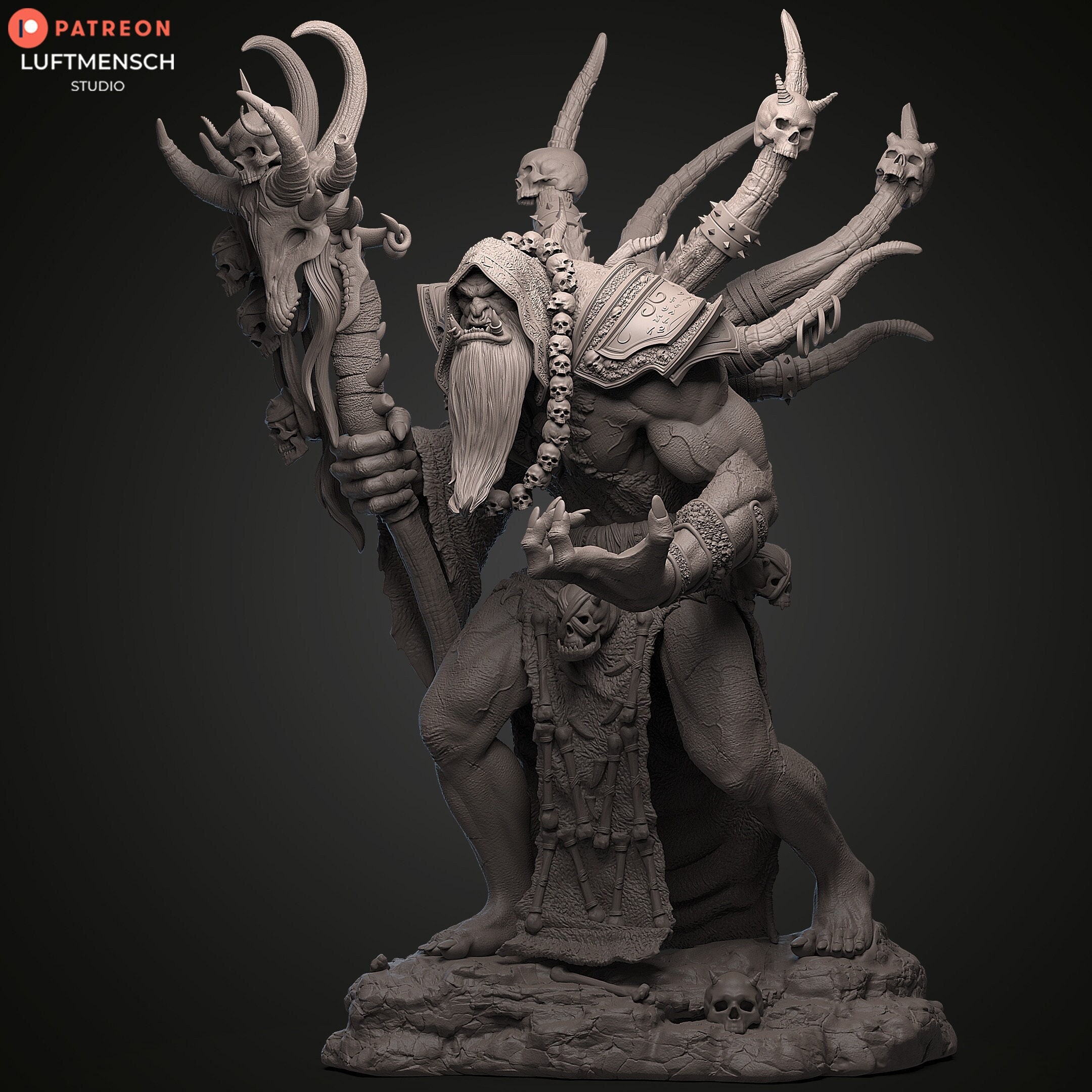 Figurine de Gul'dan, World of Warcraft, Impression 3D SLA, Statuette WOW à Peindre, Miniature Gul'dan - France