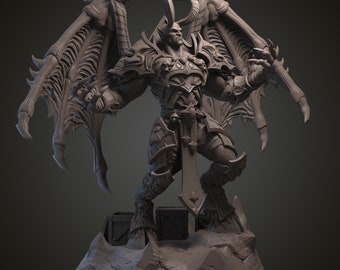 Mal'Ganis Figurine, World of Warcraft, 3D Printing SLA, Paintable WOW Statue, Mal'Ganis Miniature