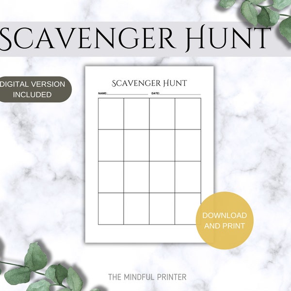 Scavenger hunt, DIY Scavenger Hunt, Blank Scavenger Hunt template, DIY, Kids Games, DIY Games, treasure Hunt, Outdoor games, Pass Some Time