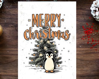 Pinguin Weihnachtskarte Mit Geschenkkarten-Einsatz – Festlicher Kartenhalter Für Weihnachtsgrüße & Gutscheine