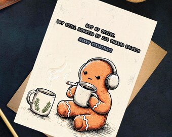 Funny Gingerbread Man Christmas Card | Humorous Holiday Pun Greeting