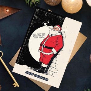 Santa Christmas Card | Funny Holiday Greeting | Funny Xmas Card, gift for him, gift for her, Stressed Santa