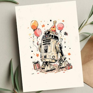 R2-D2 Birthday Card • Star Wars Gift  • Star Wars Birthday Card • R2D2 • Funny Birthday Card • Birthday cards • Droid Card