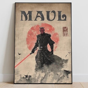 Vintage Darth Maul Star Wars-affisch: Retro serietidningstryck
