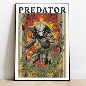 Predator Comic Book Poster: Vintage 80s Sci-Fi Movie Art