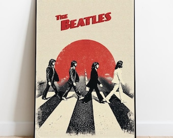 CUT CAT BEATLES アート集 著者サイン入り ザ・ビートルズ Abbey Road Cat Art Print, the Beatles Wall Art, Cat Lover Gift