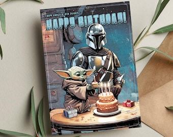 Tarjeta de cumpleaños de Grogu • Regalo de Star Wars Mandalorian