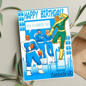 Fantastic Four-verjaardagskaart • Marvel-cadeau • Avengers-verjaardagskaart • Fantastic Four-kaart • Grappige verjaardagskaart • Verjaardagskaarten