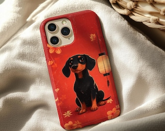 Funda para teléfono de anime con diseño de perro salchicha kawaii: un regalo flexible para los amantes de los perros