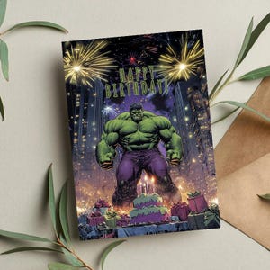 Hulk Geburtstagskarte • Avengers Geburtstagskarte • Hulk Karte • Lustige Geburtstagskarte • Geburtstagskarten •Bruce Banner Geburtstagskarte