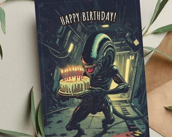 Carte d'anniversaire extraterrestre : inspirée d'un film de science-fiction