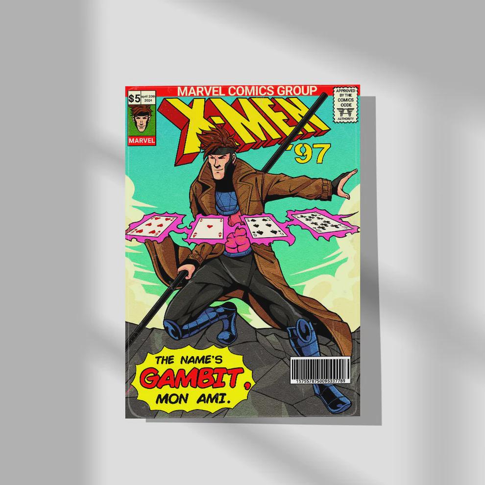 Gambit X-men 97' Poster, Comic Book Art - Etsy