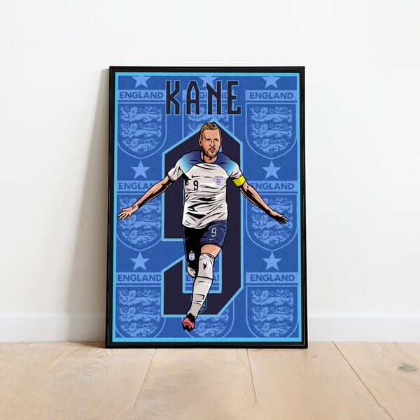 Harry Kane Poster, England Poster, Fußball Poster, Fußball Kunst, Fußball Print, Geschenk für Ihn, Geschenk für Sie, Tottenham Poster