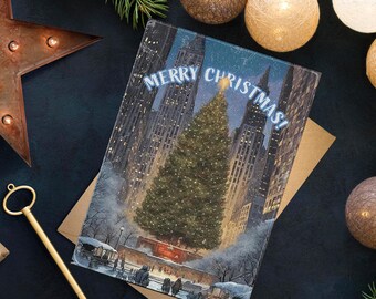 NYC Weihnachtskarte – Big Apple Feiertags-Stadtbild-Grußkarte